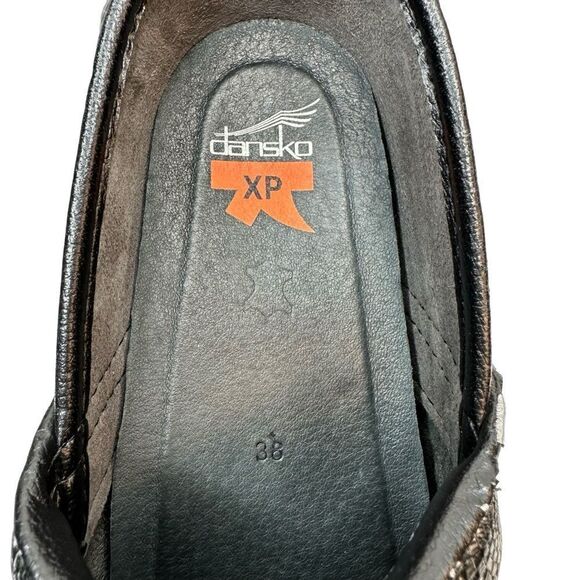 Dansko Pro XP Black Silver Medallion Embossed Patent Clog Sz US 7.5 8 EU 38 - Picture 5 of 17